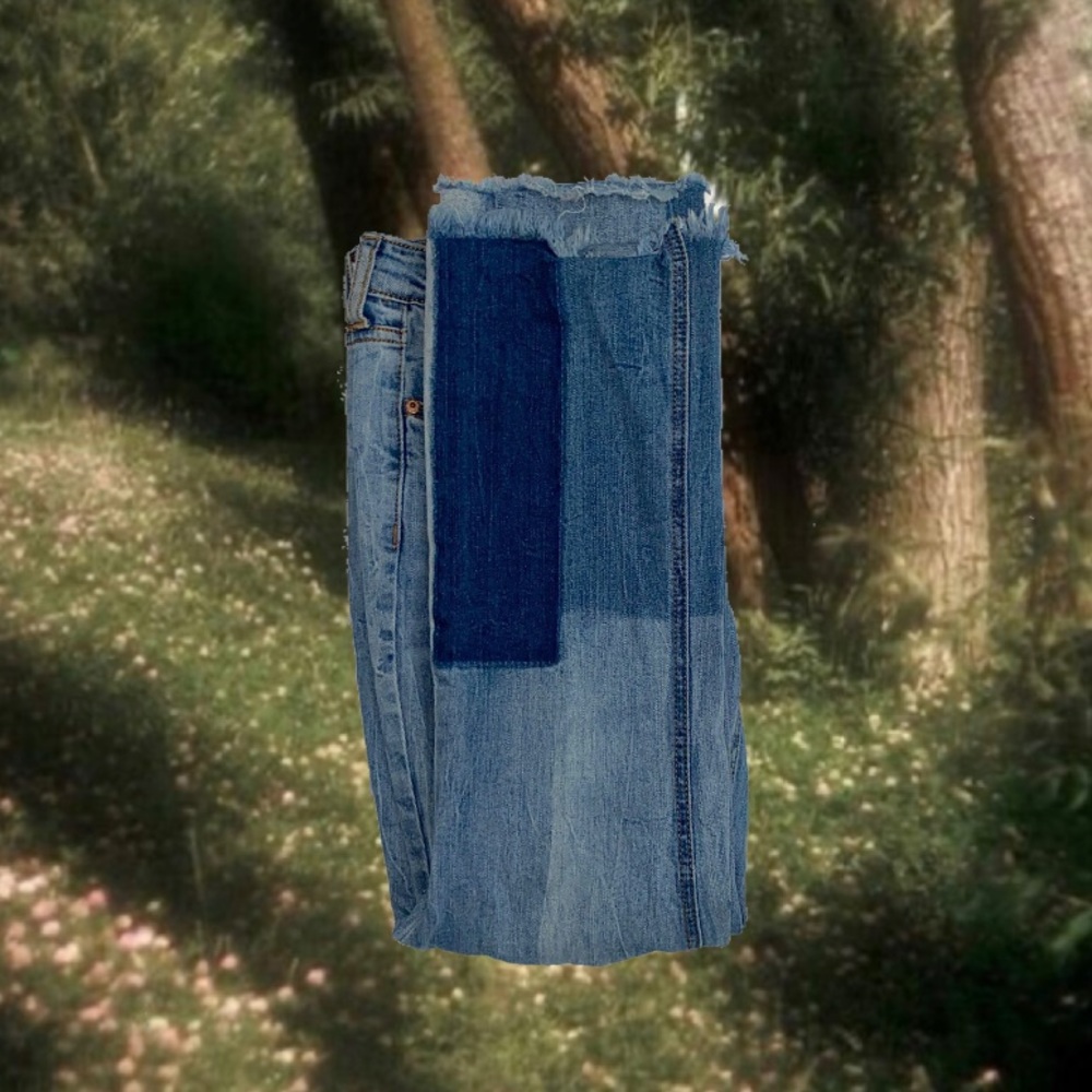 patched vintage denim  jeans